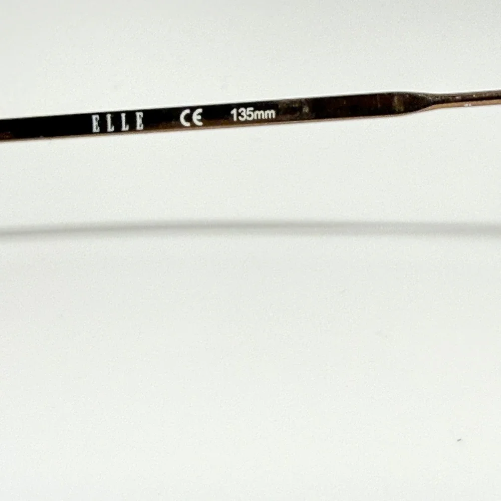 Elle EL13373 BR Brown Metal Semi-Rimless Cat Eye Eyeglass Frames 52-16-135